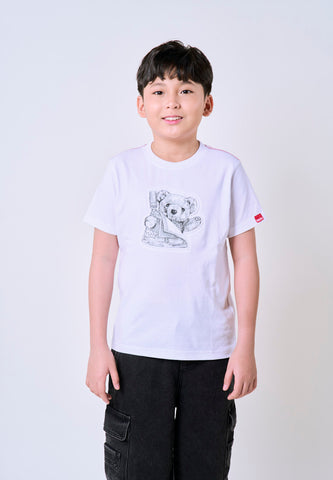 Mossimo Kids White Unisex MossyBear Sketch Tshirt For Girls For Boys
