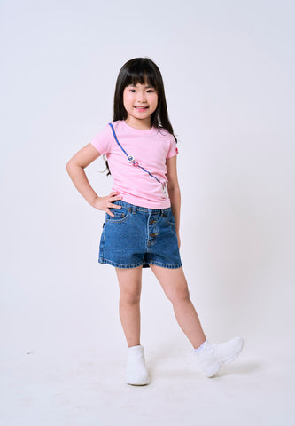 Mossimo Kids Alice Blue Denim Button Shorts For Girls