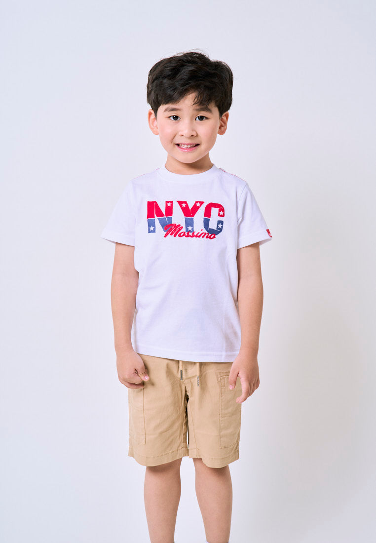 Mossimo Kids White NYC Print Basic Roundneck Tshirt- For Boys