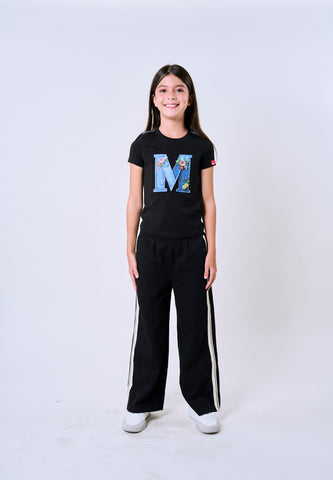 Mossimo Kids Black Basic Graphic Tshirt w/ Embossed For Girl