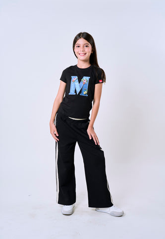 Mossimo Kids Black Basic Graphic Tshirt w/ Embossed For Girl