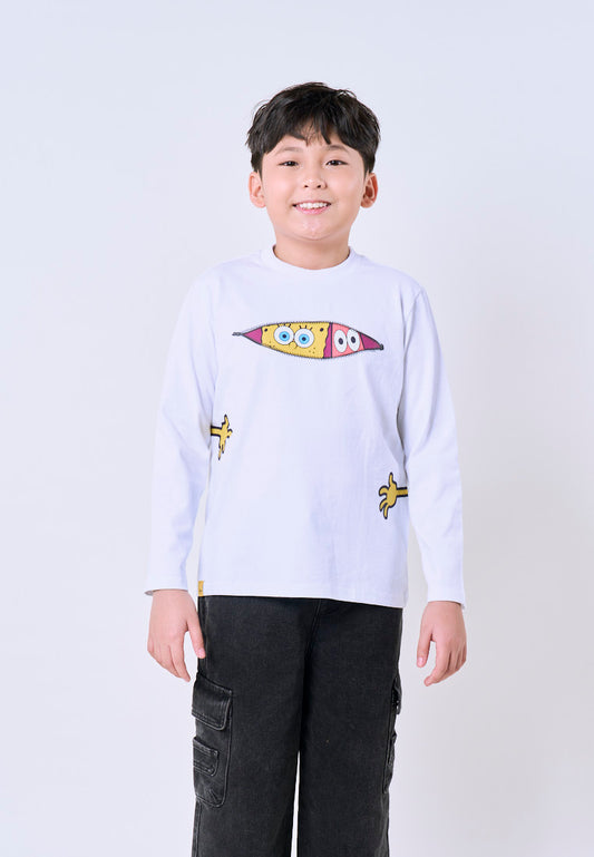 Mossimo Kids White Unisex Spongebob Pullover For Girl For Boy