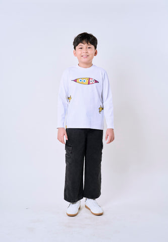 Mossimo Kids White Unisex Spongebob Pullover For Girl For Boy