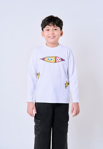 Mossimo Kids White Unisex Spongebob Pullover For Girl For Boy