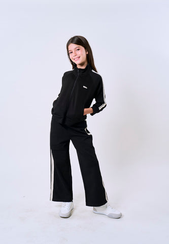 Mossimo Kids Lysandra Black Loose Knit Track Jacket For Girls