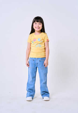 Mossimo Kids Vibrant Yellow Regular Graphic Tshirt For Girls