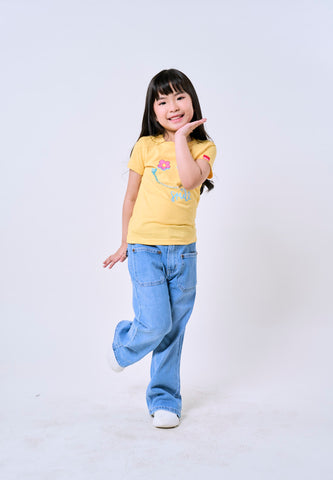 Mossimo Kids Vibrant Yellow Regular Graphic Tshirt For Girls