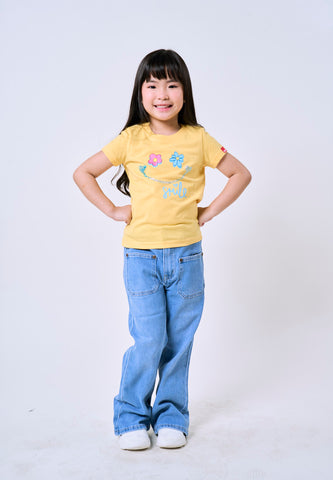 Mossimo Kids Vibrant Yellow Regular Graphic Tshirt For Girls