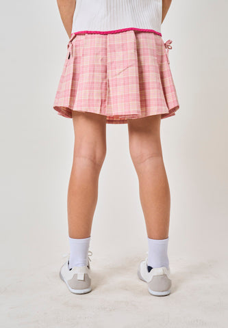 Mossimo Kids Raspberry Checkered Pleat Skirt w/ Pocket For Girls