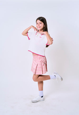 Mossimo Kids White Knit Collared Top For Girls