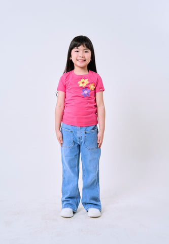 Mossimo Kids Raspberry Floral Graphic Tshirt For Girl