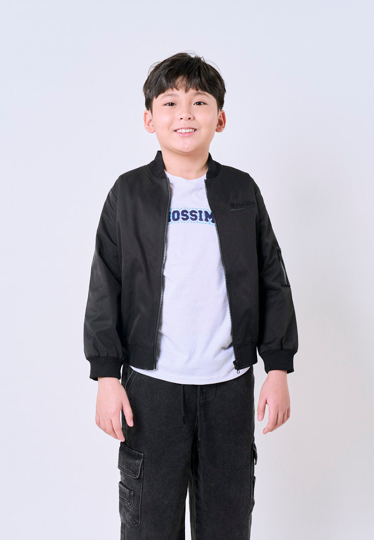 Mossimo Kids Boys Black Track Embroidered Jacket