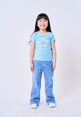 Mossimo Kids Aquamarine Basic Graphic Tshirt w/ Embossed For Girl