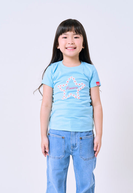 Mossimo Kids Aquamarine Basic Graphic Tshirt w/ Embossed For Girl