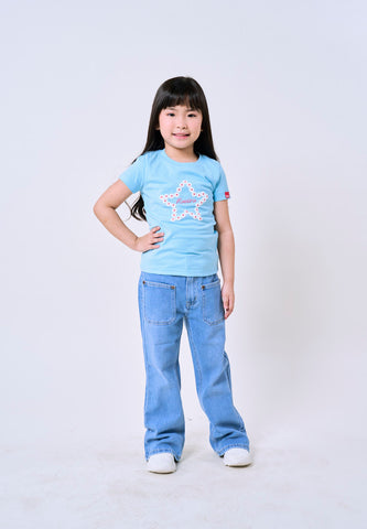 Mossimo Kids Aquamarine Basic Graphic Tshirt w/ Embossed For Girl
