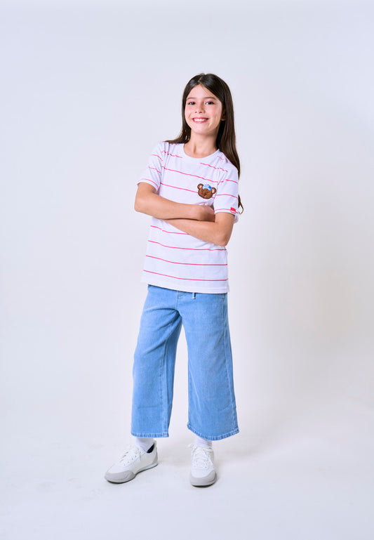 Mossimo Kids Girls Light Blue Wide Leg Drawstring Jeans