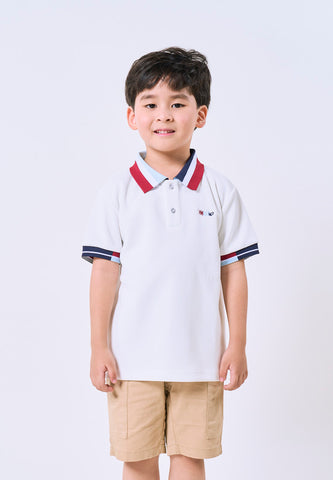 Mossimo Kids White Sporty Color Blocking Polo Top- For Boys