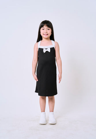 Mossimo Kids Girls Black Contrast Color Ribbon Dress