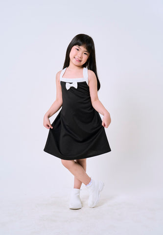 Mossimo Kids Girls Black Contrast Color Ribbon Dress