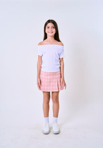 Mossimo Kids Girls Off Shoulder Ribbed Knit Top w/Studs