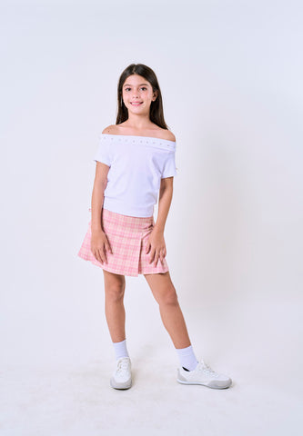 Mossimo Kids Girls Off Shoulder Ribbed Knit Top w/Studs