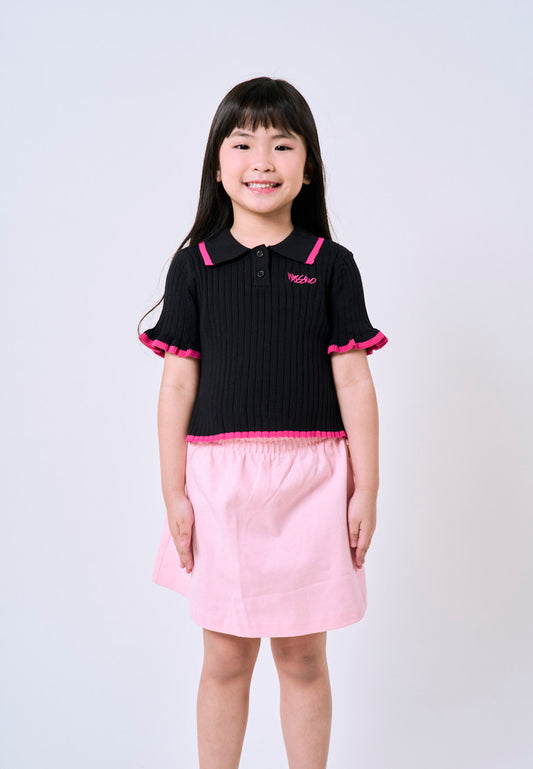 Mossimo Kids Black Knit Collared Top For Girls
