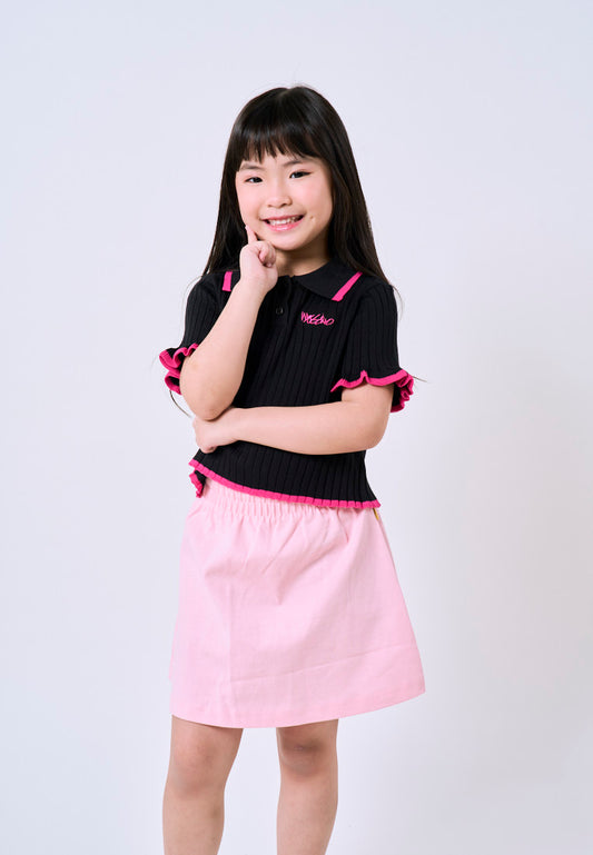 Mossimo Kids Black Knit Collared Top For Girls