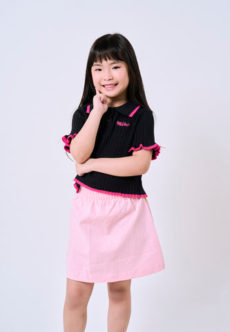 Mossimo Kids Black Knit Collared Top For Girls