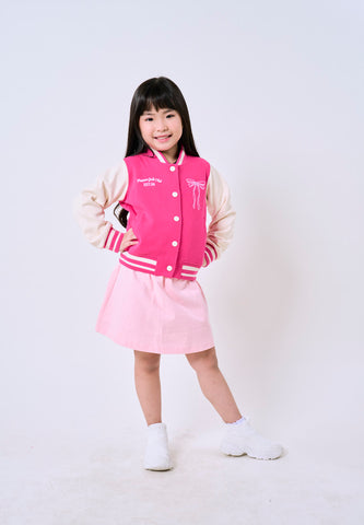 Mossimo Kids Raspberry Knit Bomber Jacket For Girls