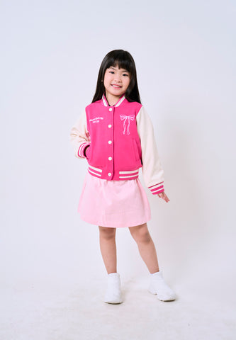 Mossimo Kids Raspberry Knit Bomber Jacket For Girls