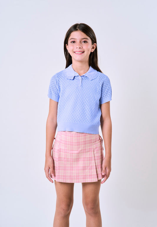 Mossimo Kids Knitted Collar Polo Top- For Girls