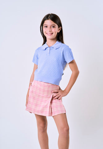 Mossimo Kids Knitted Collar Polo Top- For Girls