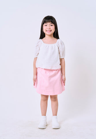 Mossimo Kids Girls White Off Shoulder Balloon Eyelet Top