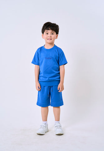 Mossimo Kids Boys' Dazz Blue Embroidery Plush Tshirt & Short Set