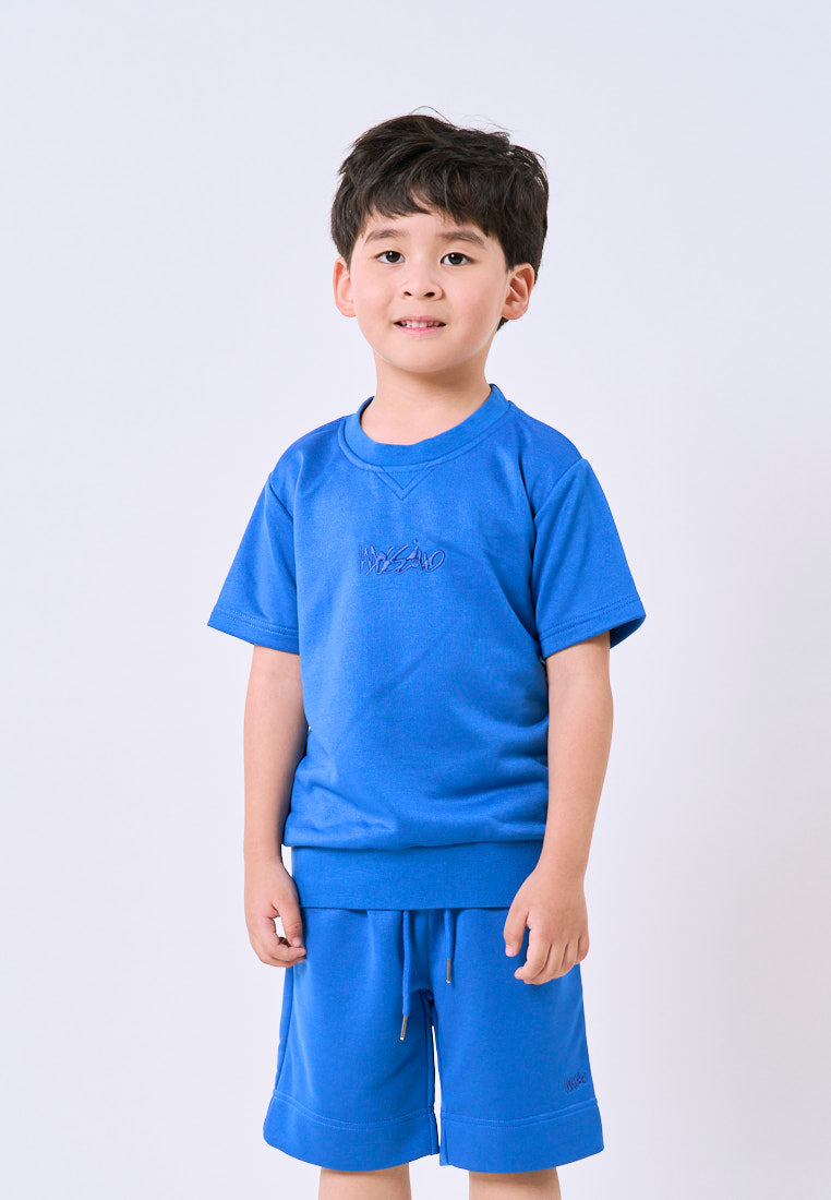 Mossimo Kids Boys' Dazz Blue Embroidery Plush Tshirt & Short Set