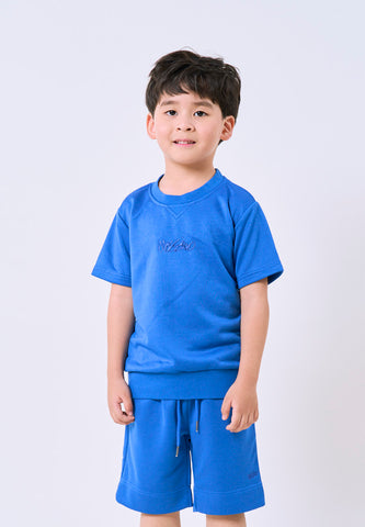 Mossimo Kids Boys' Dazz Blue Embroidery Plush Tshirt & Short Set