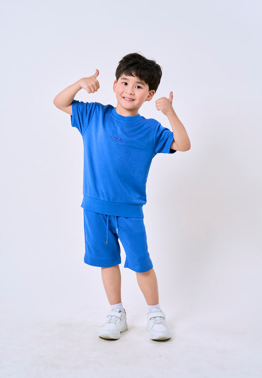 Mossimo Kids Boys' Dazz Blue Embroidery Plush Tshirt & Short Set