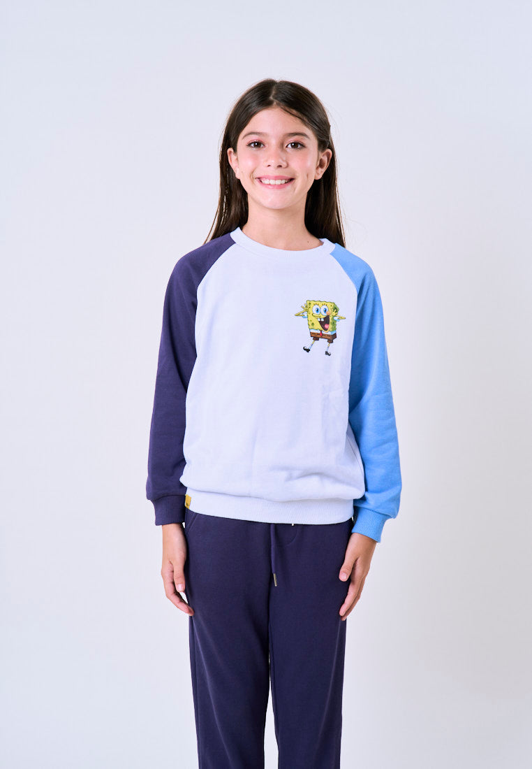 Mossimo Kids Spongebob White Blue Unisex Sweatshirt & Pants Set For Girls For Boys