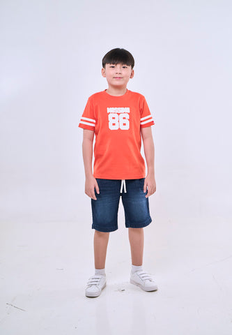 Mossimo Kids Callum Red Orange Basic Sporty Tshirt