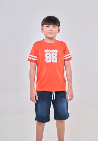 Mossimo Kids Callum Red Orange Basic Sporty Tshirt