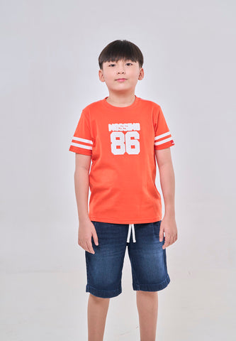 Mossimo Kids Callum Red Orange Basic Sporty Tshirt
