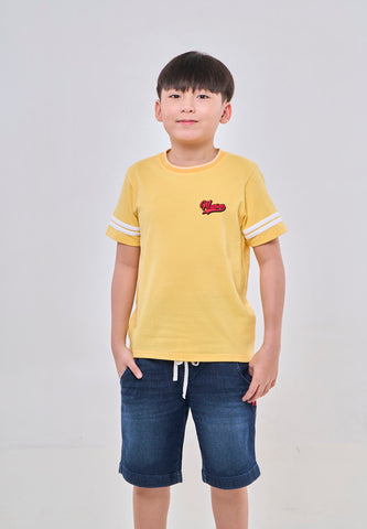 Mossimo Kids Stanley Yellow Sporty Round Neck Top