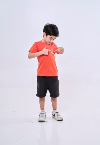 Mossimo Kids Red Orange Unisex Mossybear Basic Graphic Tshirt