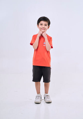 Mossimo Kids Red Orange Unisex Mossybear Basic Graphic Tshirt