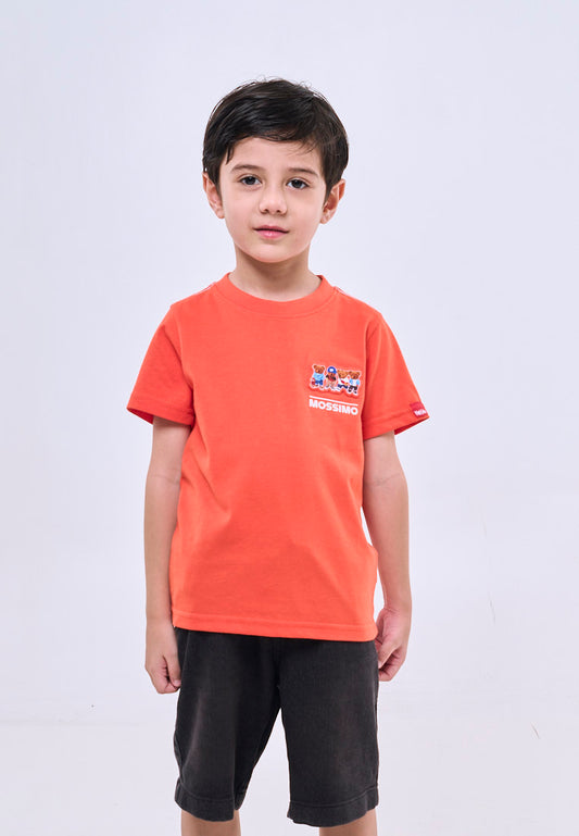 Mossimo Kids Red Orange Unisex Mossybear Basic Graphic Tshirt
