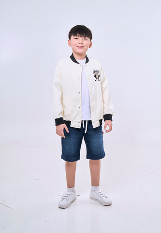 Mossimo Kids Spongebob Beige Unisex Bomber Jacket For Boys For Girls