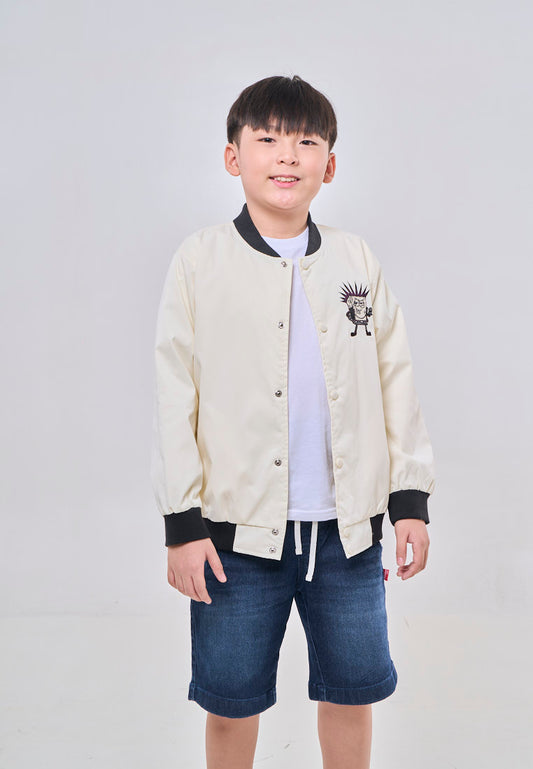 Mossimo Kids Spongebob Beige Unisex Bomber Jacket For Boys For Girls