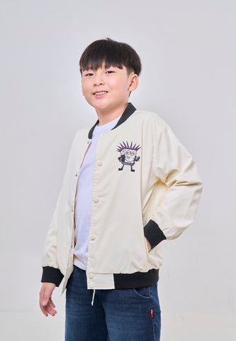 Mossimo Kids Spongebob Beige Unisex Bomber Jacket For Boys For Girls