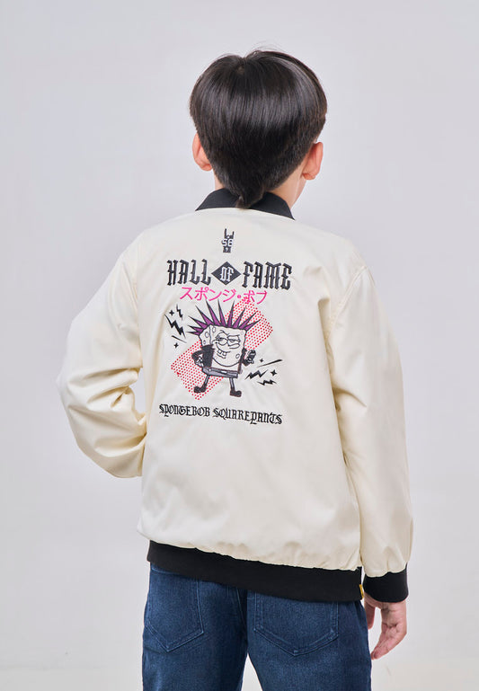 Mossimo Kids Spongebob Beige Unisex Bomber Jacket For Boys For Girls