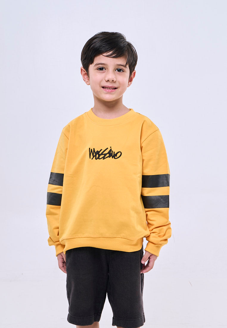 Mossimo Kids Yellow Sporty Pullover For Boys w/ Stripes Sleeves